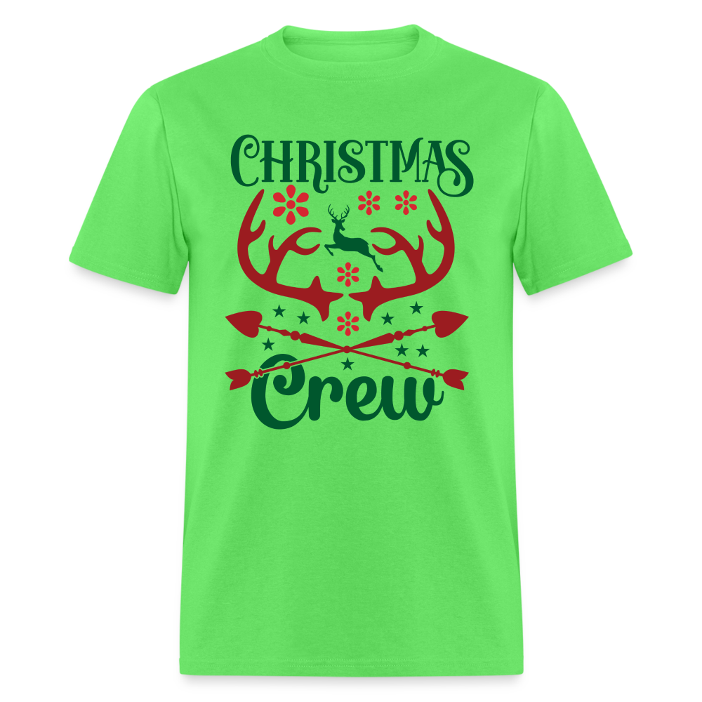 Christmas Crew T-Shirt - Reindeer Antlers & Hearts - kiwi