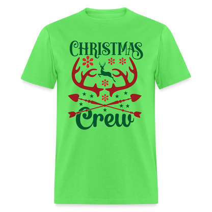Christmas Crew T-Shirt - Reindeer Antlers & Hearts - kiwi