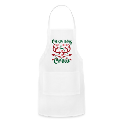 Christmas Crew Apron - Reindeer Antlers & Hearts - white