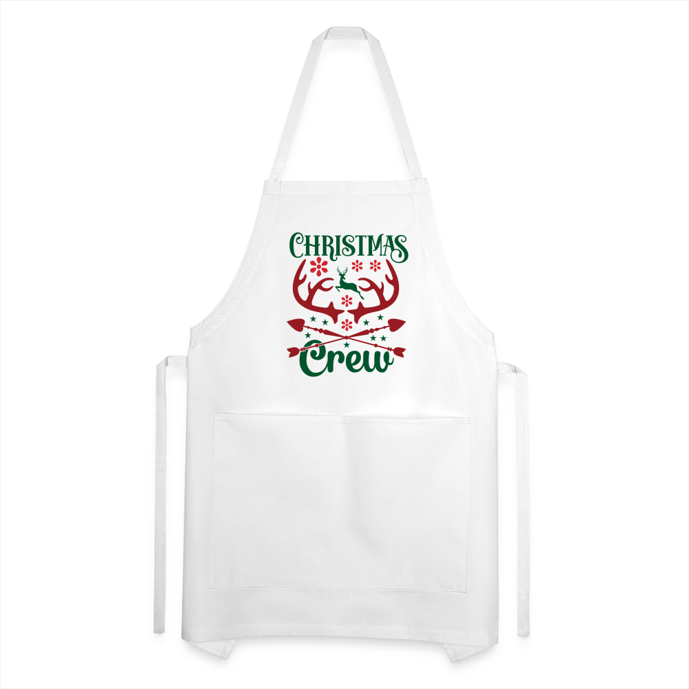 Christmas Crew Apron - Reindeer Antlers & Hearts - white