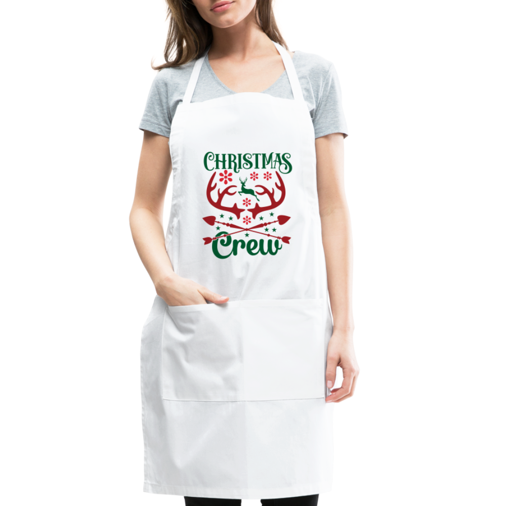 Christmas Crew Apron - Reindeer Antlers & Hearts - white