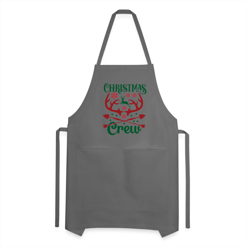 Christmas Crew Apron - Reindeer Antlers & Hearts - charcoal