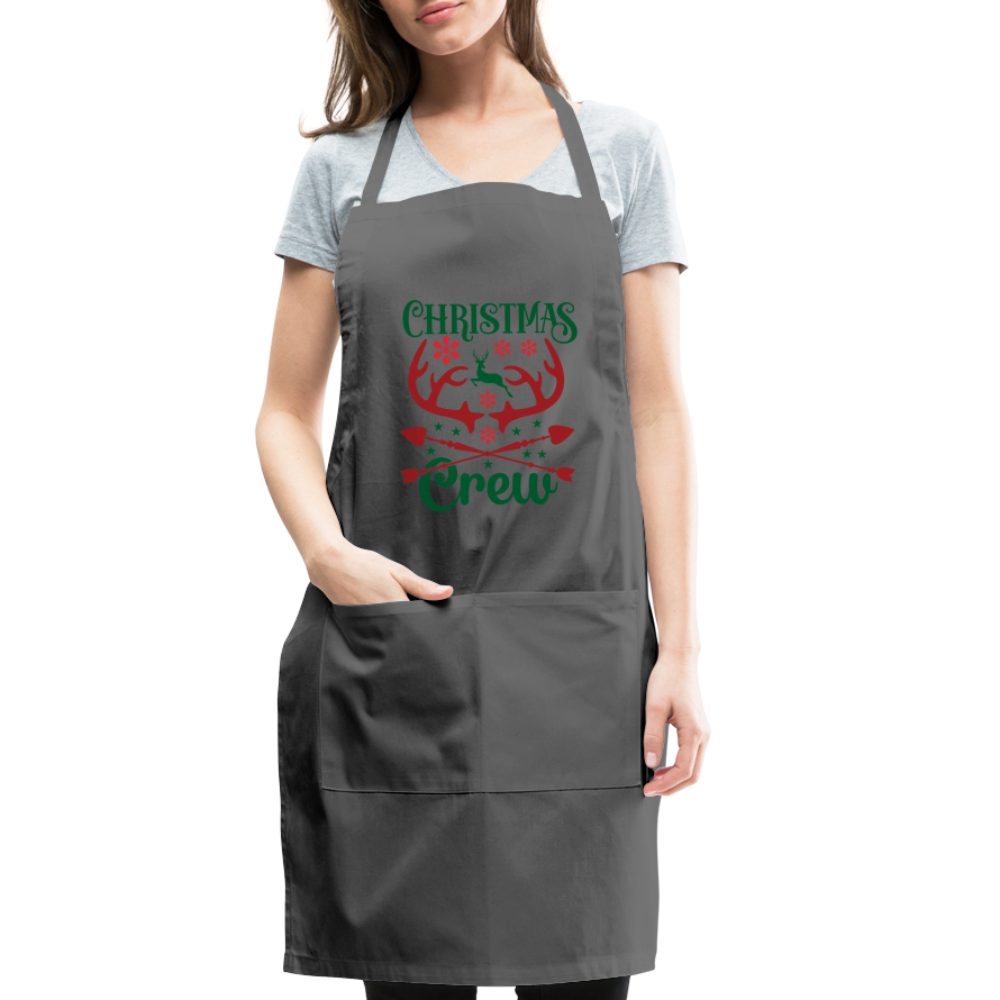 Christmas Crew Apron - Reindeer Antlers & Hearts - charcoal