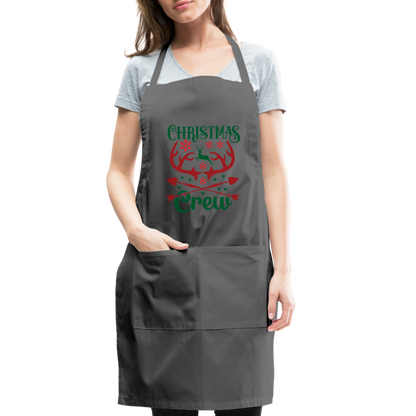 Christmas Crew Apron - Reindeer Antlers & Hearts - charcoal