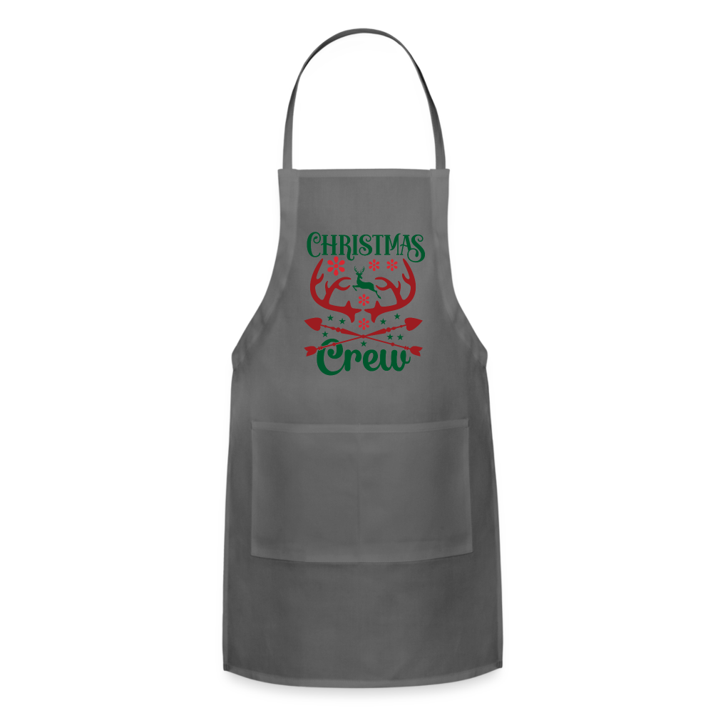 Christmas Crew Apron - Reindeer Antlers & Hearts - charcoal