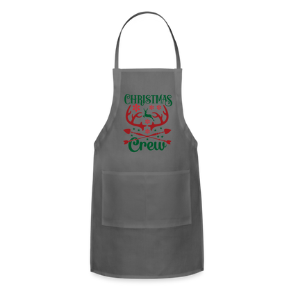 Christmas Crew Apron - Reindeer Antlers & Hearts - charcoal