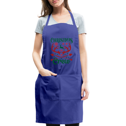 Christmas Crew Apron - Reindeer Antlers & Hearts - royal blue