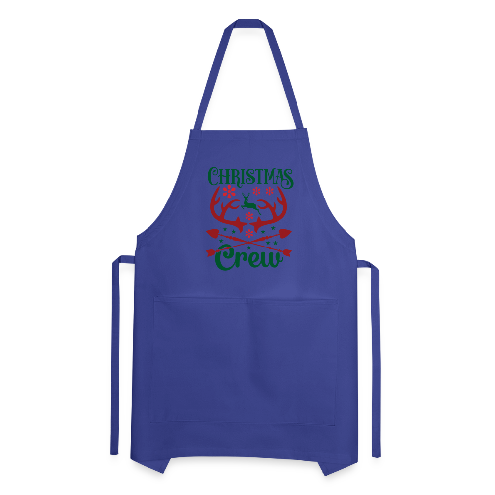 Christmas Crew Apron - Reindeer Antlers & Hearts - royal blue