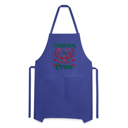 Christmas Crew Apron - Reindeer Antlers & Hearts - royal blue