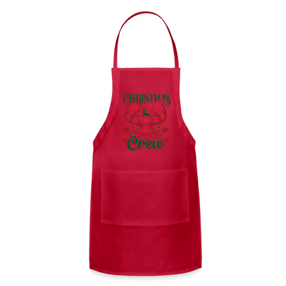 Christmas Crew Apron - Reindeer Antlers & Hearts - red