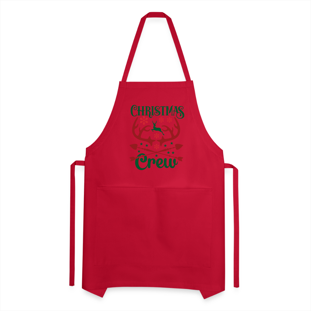 Christmas Crew Apron - Reindeer Antlers & Hearts - red