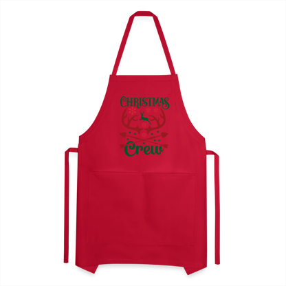 Christmas Crew Apron - Reindeer Antlers & Hearts - red