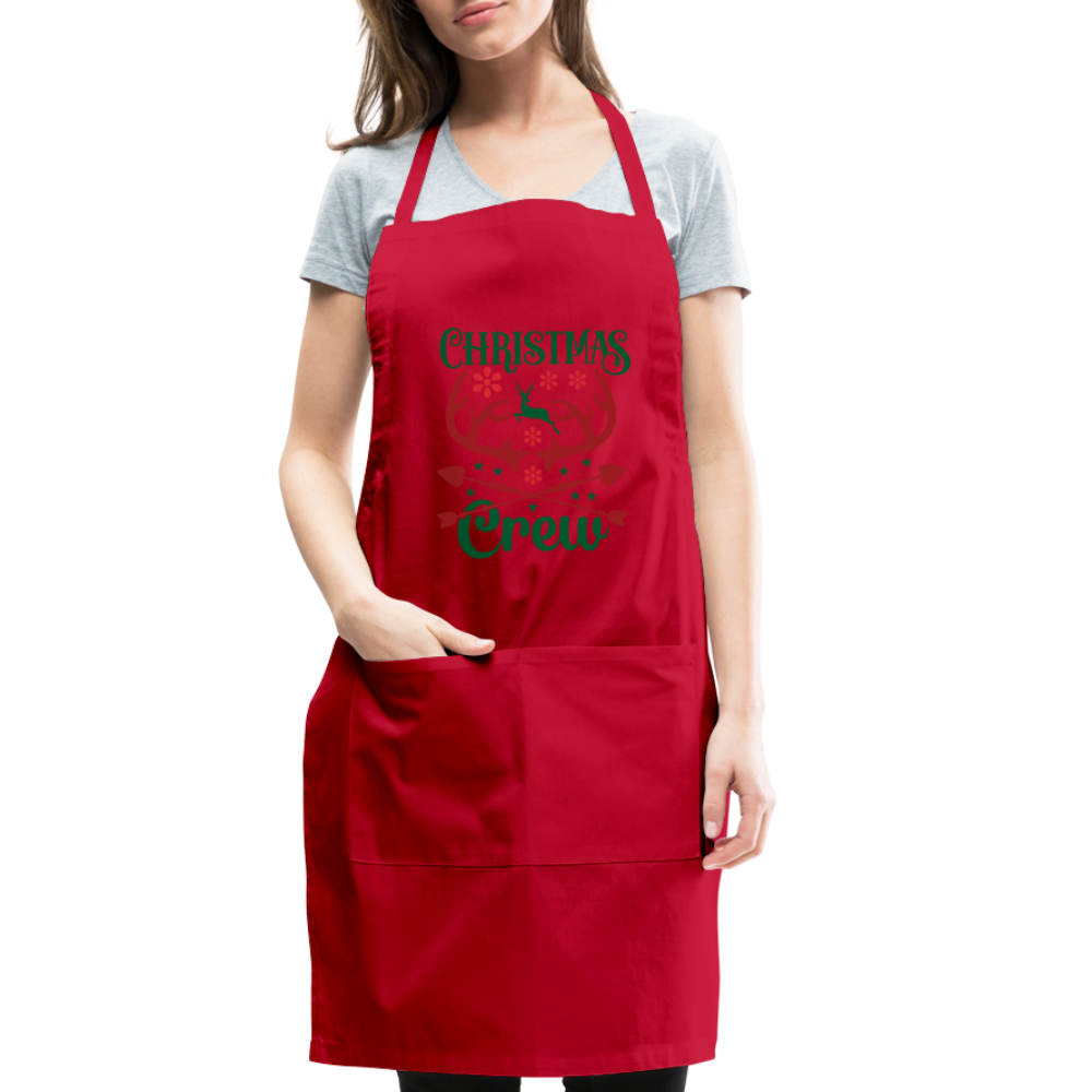 Christmas Crew Apron - Reindeer Antlers & Hearts - red