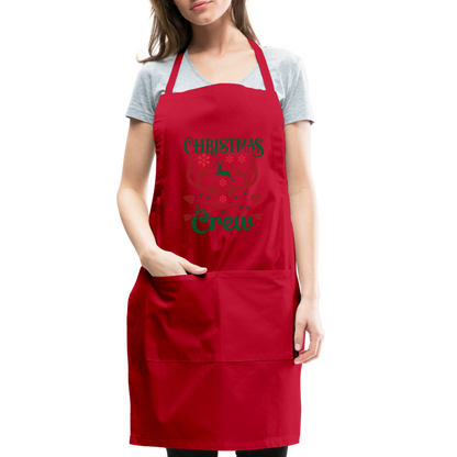 Christmas Crew Apron - Reindeer Antlers & Hearts - red