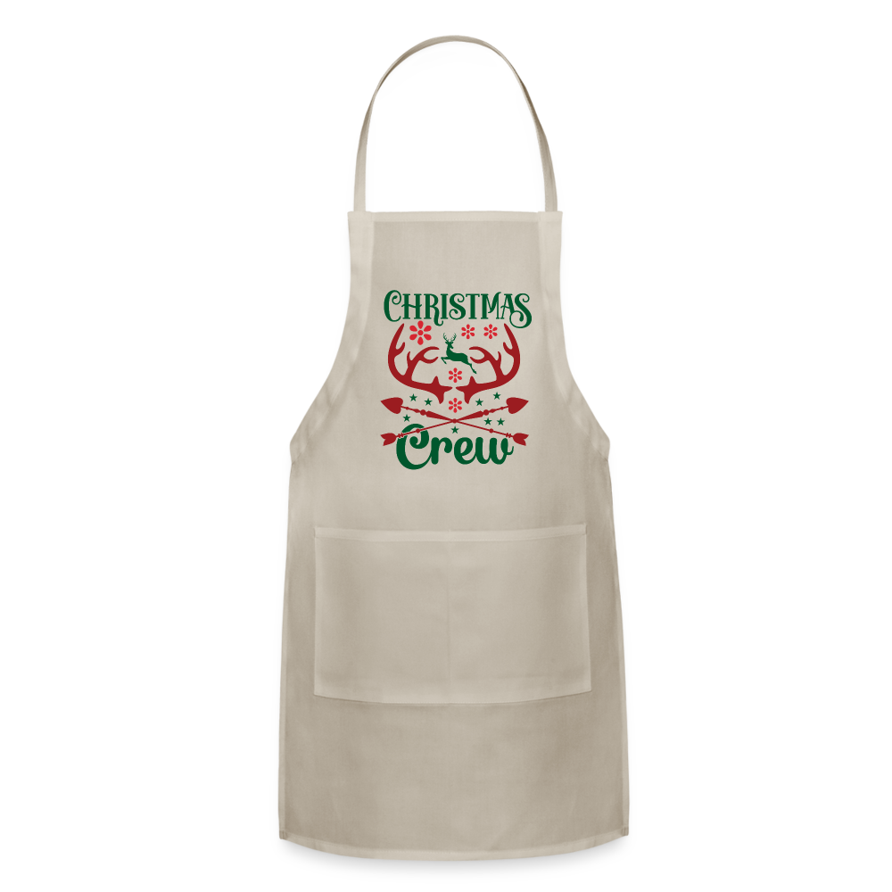 Christmas Crew Apron - Reindeer Antlers & Hearts - natural