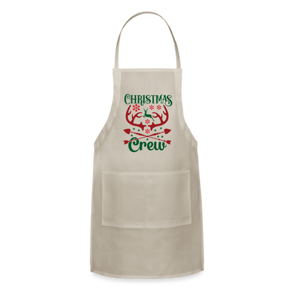 Christmas Crew Apron - Reindeer Antlers & Hearts - natural