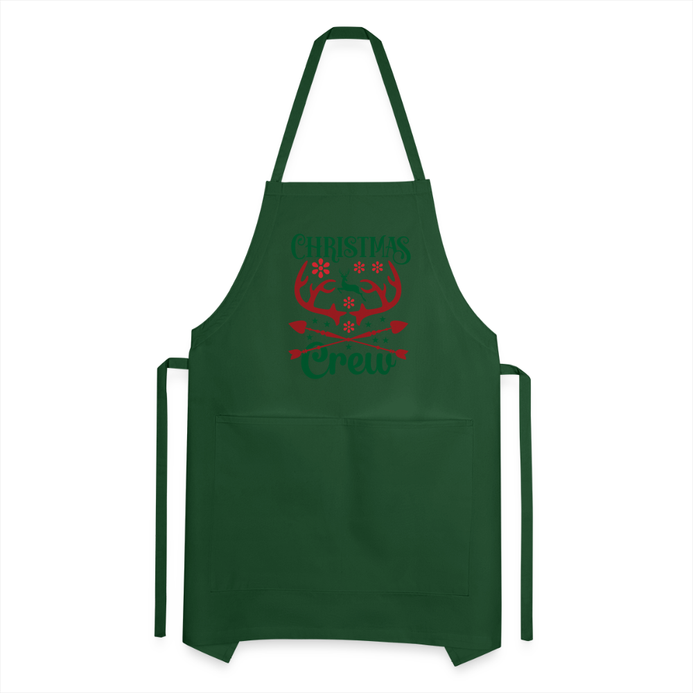 Christmas Crew Apron - Reindeer Antlers & Hearts - forest green