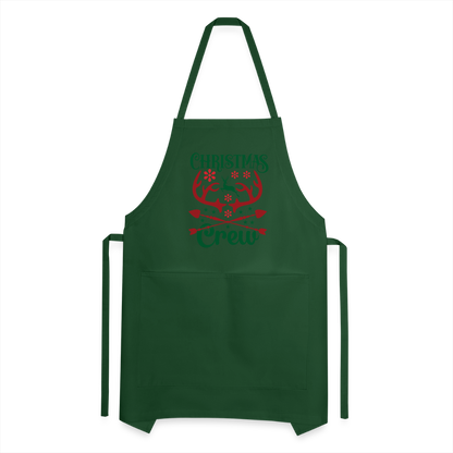 Christmas Crew Apron - Reindeer Antlers & Hearts - forest green