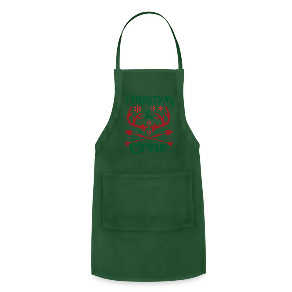 Christmas Crew Apron - Reindeer Antlers & Hearts - forest green