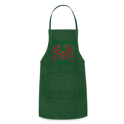 Christmas Crew Apron - Reindeer Antlers & Hearts - forest green