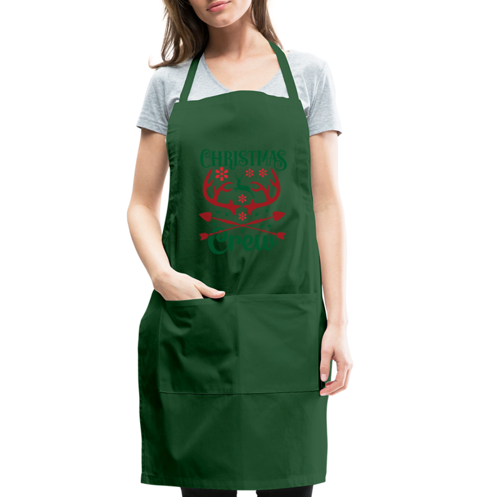 Christmas Crew Apron - Reindeer Antlers & Hearts - forest green