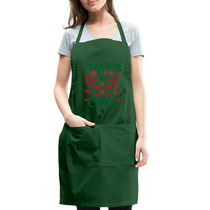 Christmas Crew Apron - Reindeer Antlers & Hearts - forest green