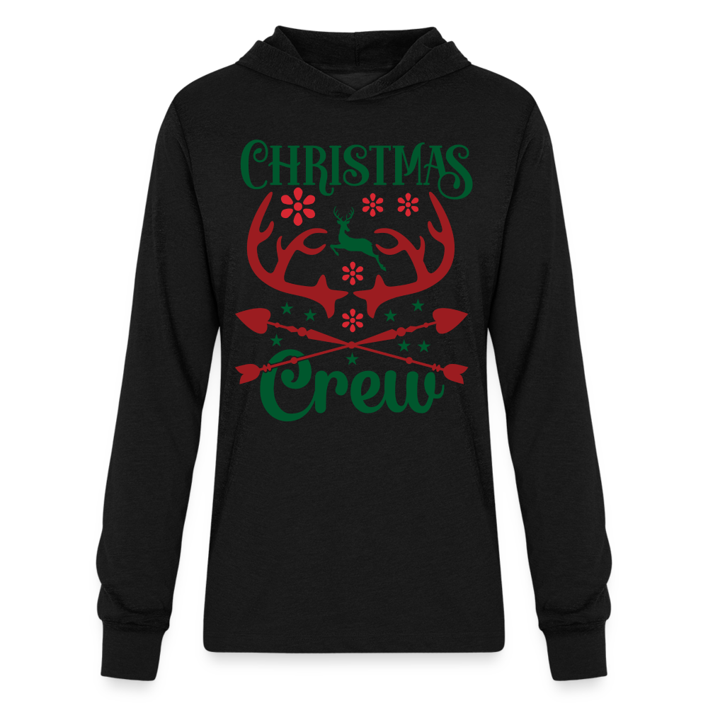 Christmas Crew Hoodie Shirt - Reindeer Antlers & Hearts - black
