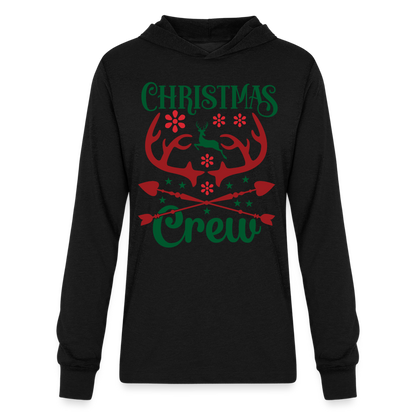 Christmas Crew Hoodie Shirt - Reindeer Antlers & Hearts - black