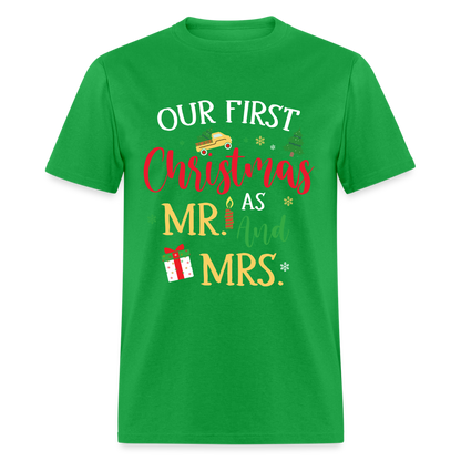 Our First Christmas as Mr and Mrs T-Shirt - bright green