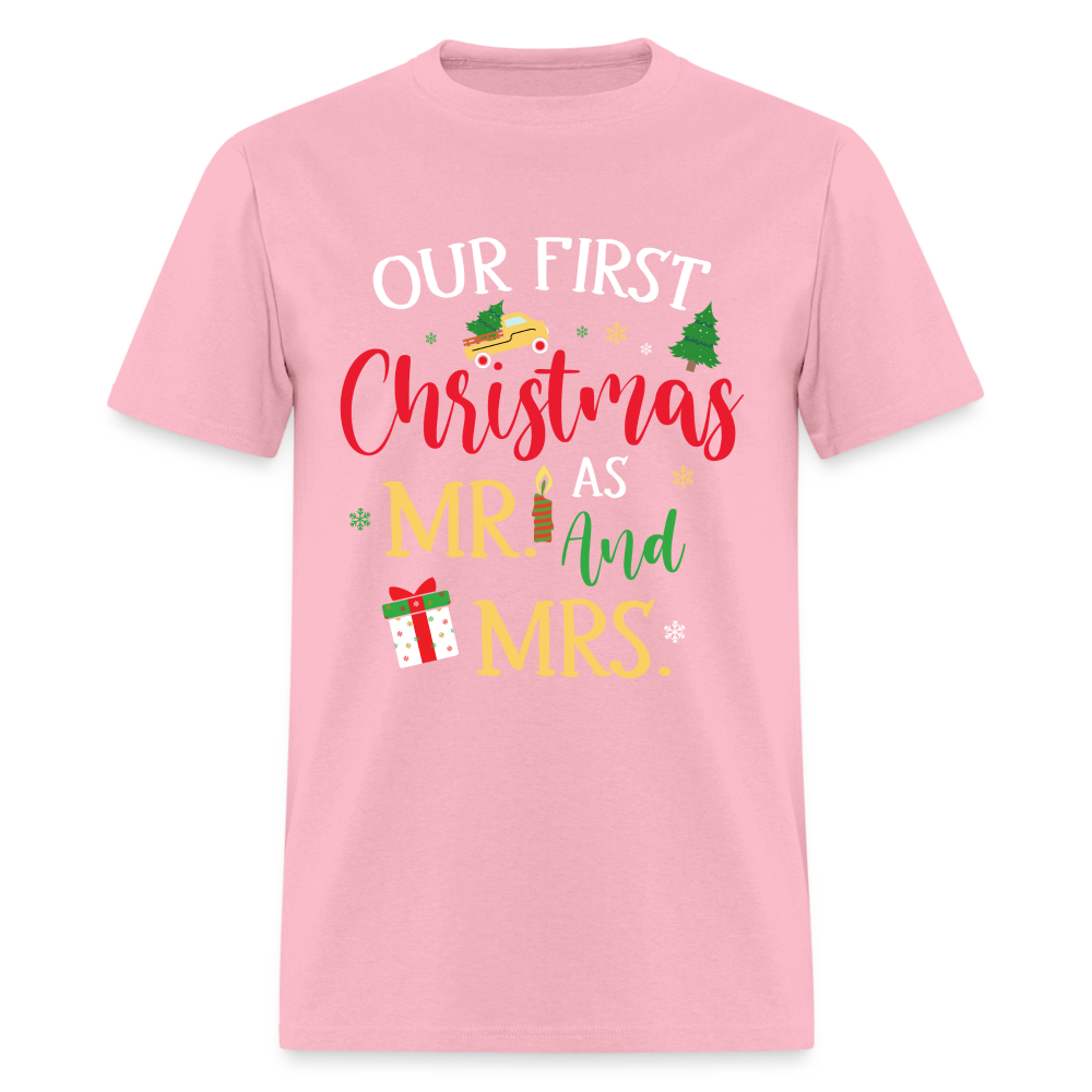 Our First Christmas as Mr and Mrs T-Shirt - pink