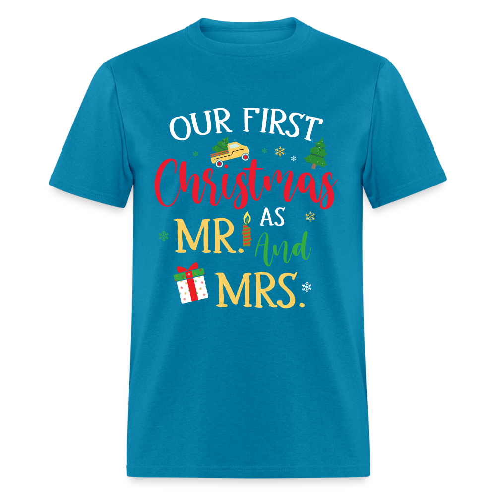 Our First Christmas as Mr and Mrs T-Shirt - turquoise
