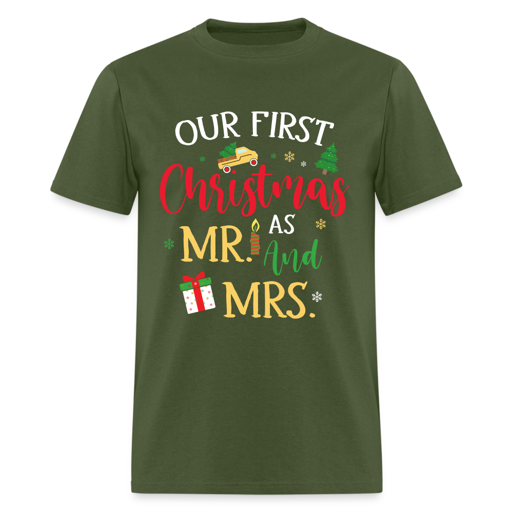 Our First Christmas as Mr and Mrs T-Shirt - military green