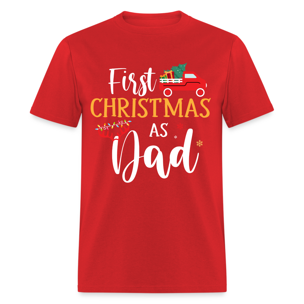 First Christmas As Dad T-Shirt - red