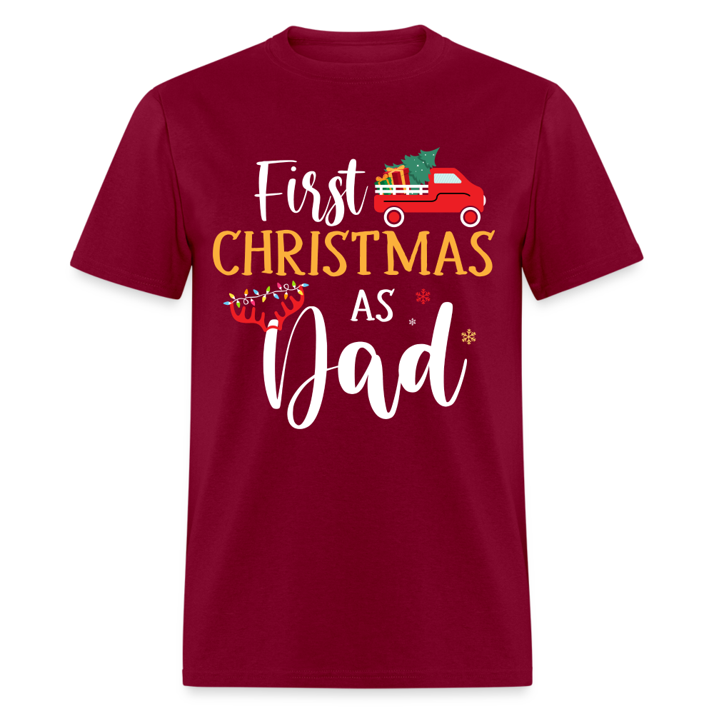 First Christmas As Dad T-Shirt - burgundy