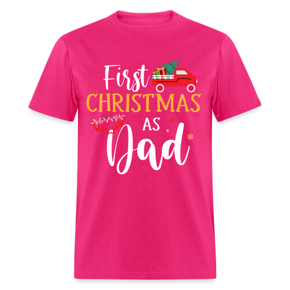 First Christmas As Dad T-Shirt - fuchsia