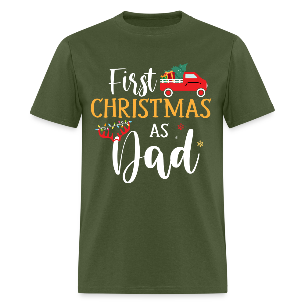 First Christmas As Dad T-Shirt - military green