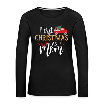 First Christmas As Mom Premium Long Sleeve T-Shirt - black