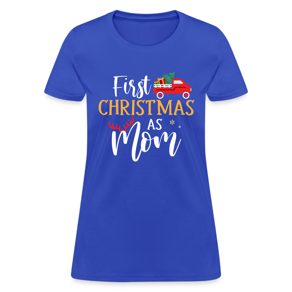First Christmas As Mom T-Shirt - royal blue