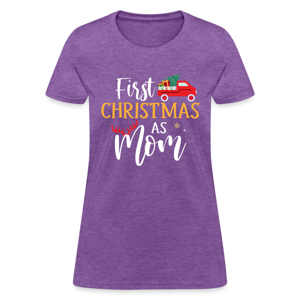 First Christmas As Mom T-Shirt - purple heather