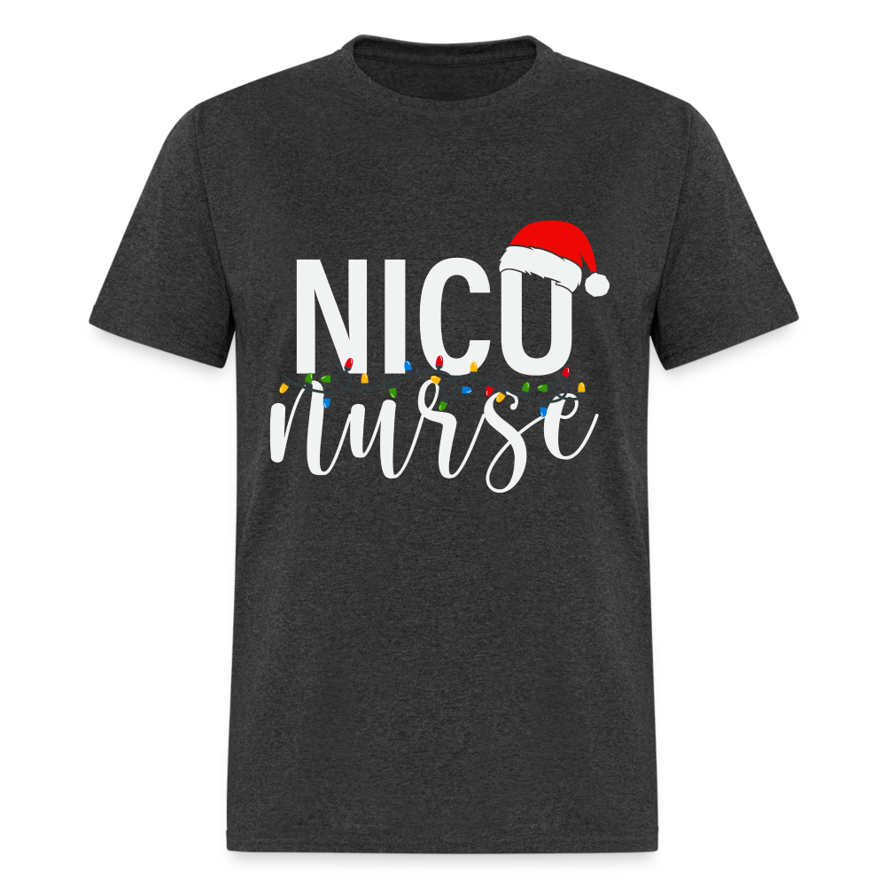 NICU Nurse - Christmas T-Shirt - heather black