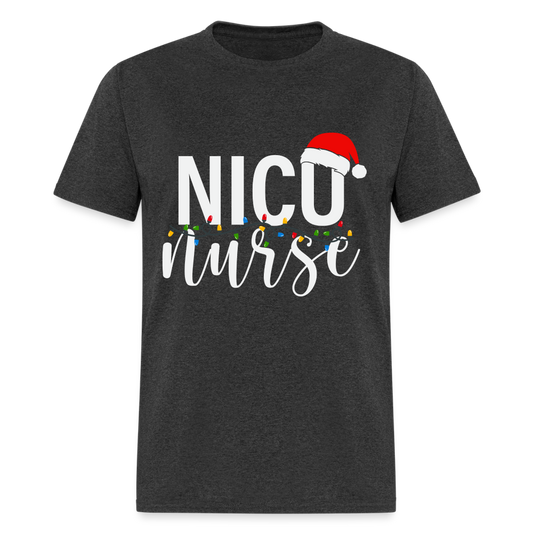 NICU Nurse - Christmas T-Shirt - heather black