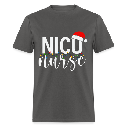 NICU Nurse - Christmas T-Shirt - charcoal