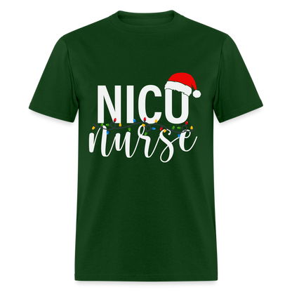 NICU Nurse - Christmas T-Shirt - forest green