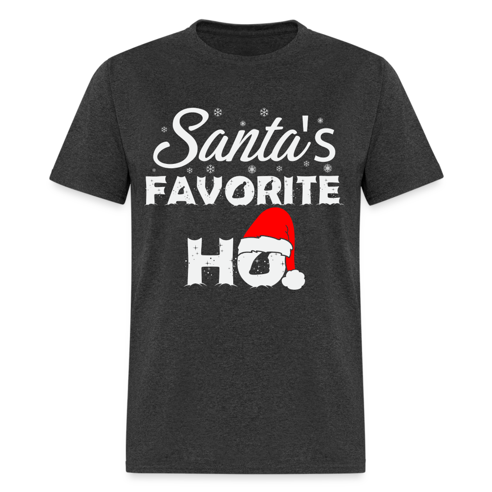 Sant's Favorite Ho - Funny Christmas T-Shirt - heather black