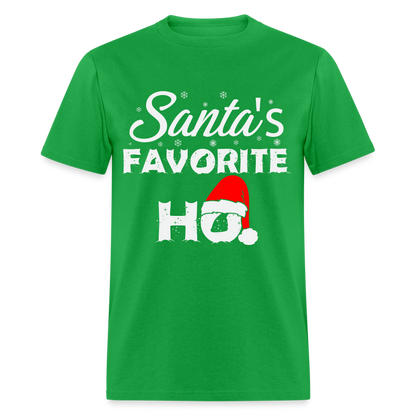 Sant's Favorite Ho - Funny Christmas T-Shirt - bright green