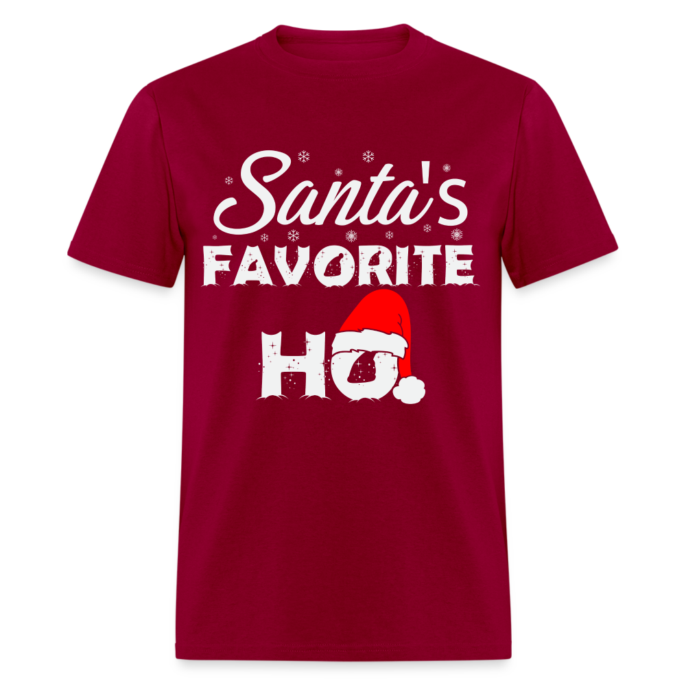 Sant's Favorite Ho - Funny Christmas T-Shirt - dark red