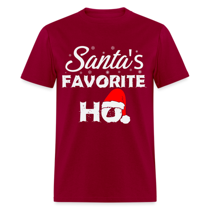 Sant's Favorite Ho - Funny Christmas T-Shirt - dark red