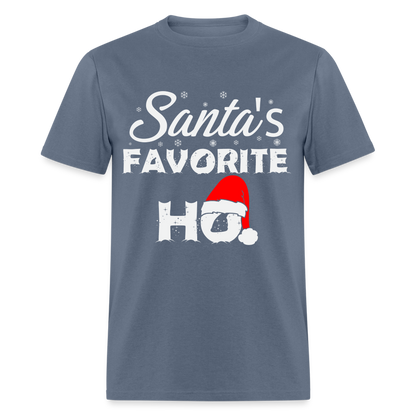 Sant's Favorite Ho - Funny Christmas T-Shirt - denim