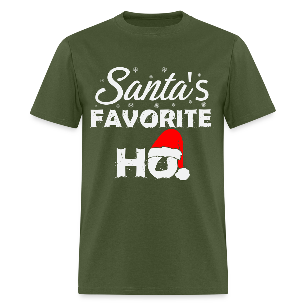 Sant's Favorite Ho - Funny Christmas T-Shirt - military green