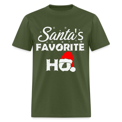 Sant's Favorite Ho - Funny Christmas T-Shirt - military green